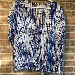Torrid Navy and White Patterned Top